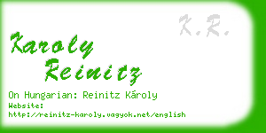 karoly reinitz business card